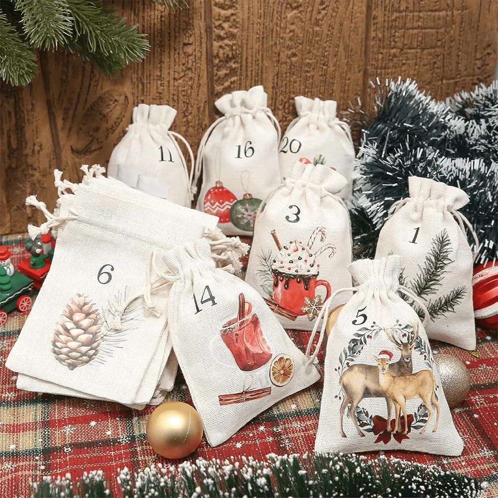 RUSTICHA – 24 jute bags for natural Christmas presentation - Image 5
