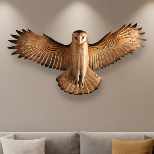 RUSTICOWL – Barn Owl Wall Art Made of Solid Wood with Handcrafted Surface - Image 2