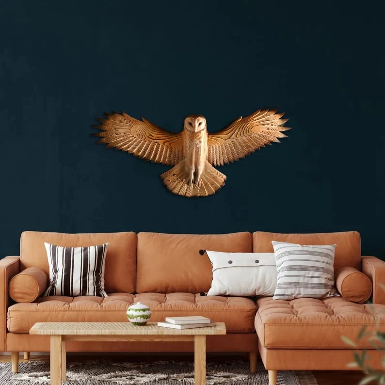 RUSTICOWL – Barn Owl Wall Art Made of Solid Wood with Handcrafted Surface - Image 3