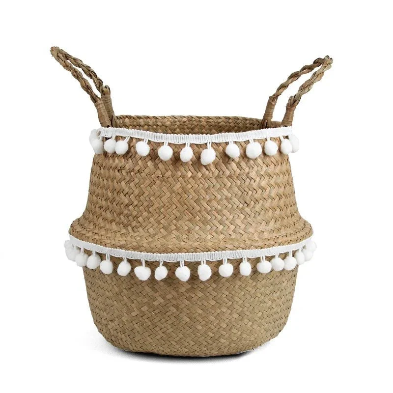 RUSTICZEN – Handmade Bamboo Willow Basket Foldable Storage as Plant Basket for Home - Image 6