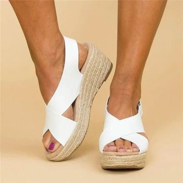 Sandalique – Orthopedic Women's Wedge Sandals with Cross Straps for Comfort & Style - Image 2