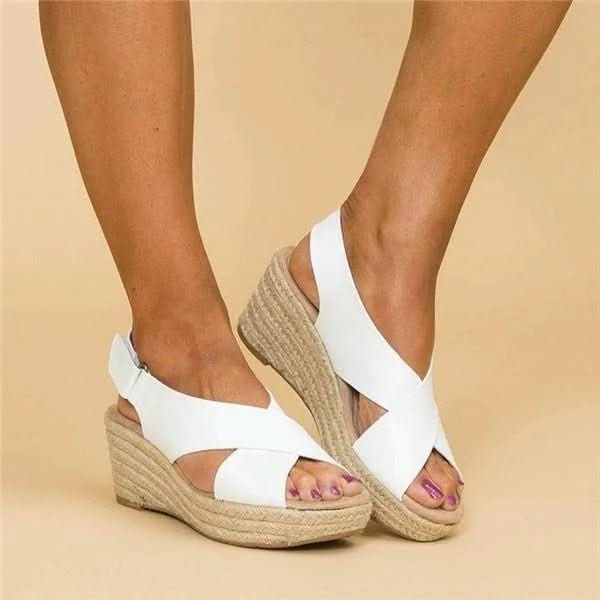 Sandalique – Orthopedic Women's Wedge Sandals with Cross Straps for Comfort & Style - Image 3