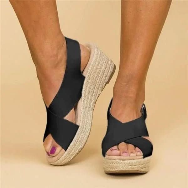 Sandalique – Orthopedic Women's Wedge Sandals with Cross Straps for Comfort & Style - Image 5