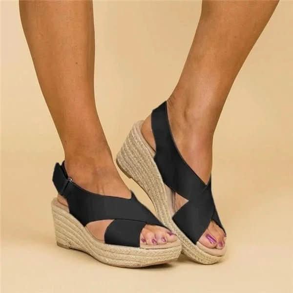 Sandalique – Orthopedic Women's Wedge Sandals with Cross Straps for Comfort & Style - Image 6