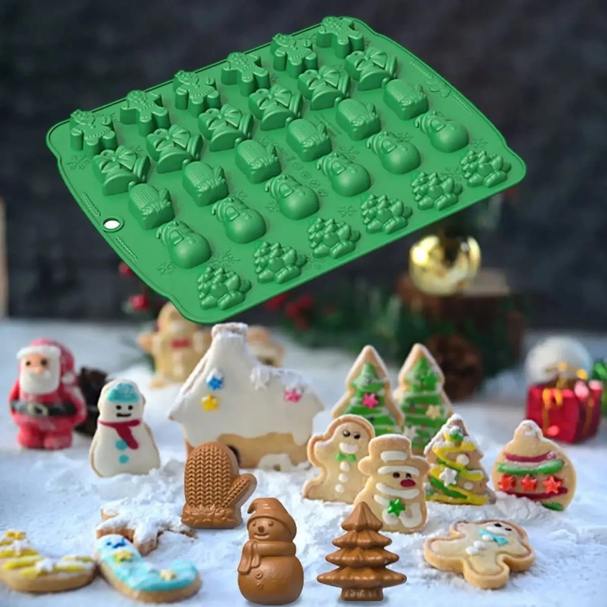 SANTASHAPE – Non-stick baking molds with Santa Claus, snowman & Christmas tree designs - Image 7