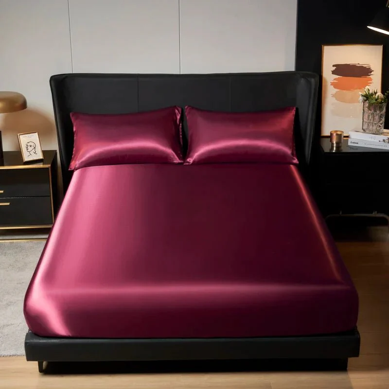 SATINRUHE – Cooling Ice-Silk Satin Fitted Sheet with Elastic Fit - Image 3