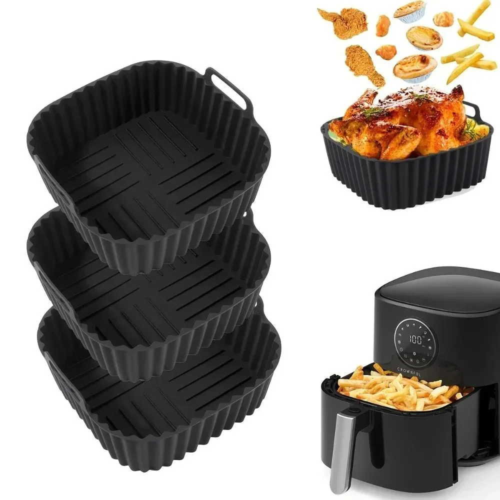 SAUBERFRY – Square Silicone Inserts for the Air Fryer, Non-Stick & Reusable (4–7 QT) - Image 2