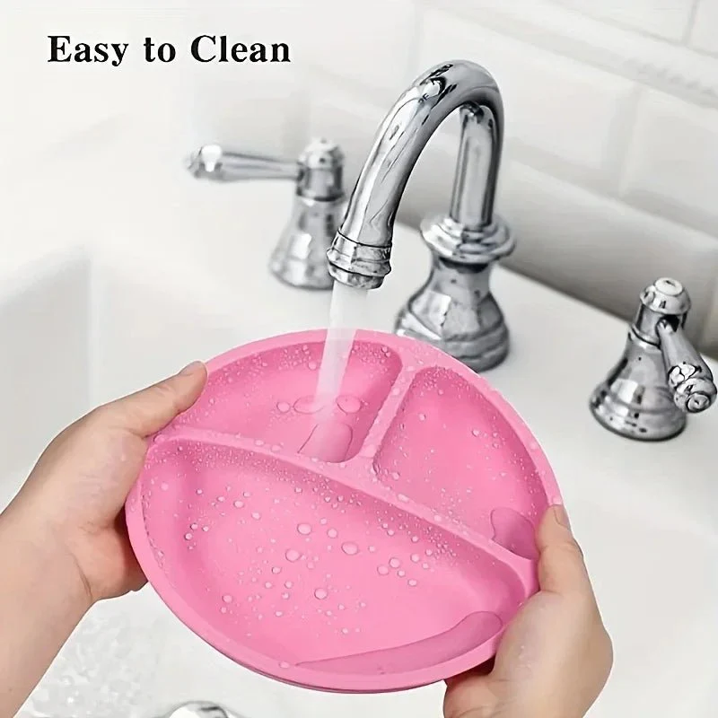 SAUGHALT KIDS – Non-slip Silicone Kids' Plate with Strong Suction Base (BPA-free) - Image 3