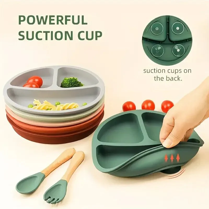 SAUGHALT KIDS – Non-slip Silicone Kids' Plate with Strong Suction Base (BPA-free) - Image 4