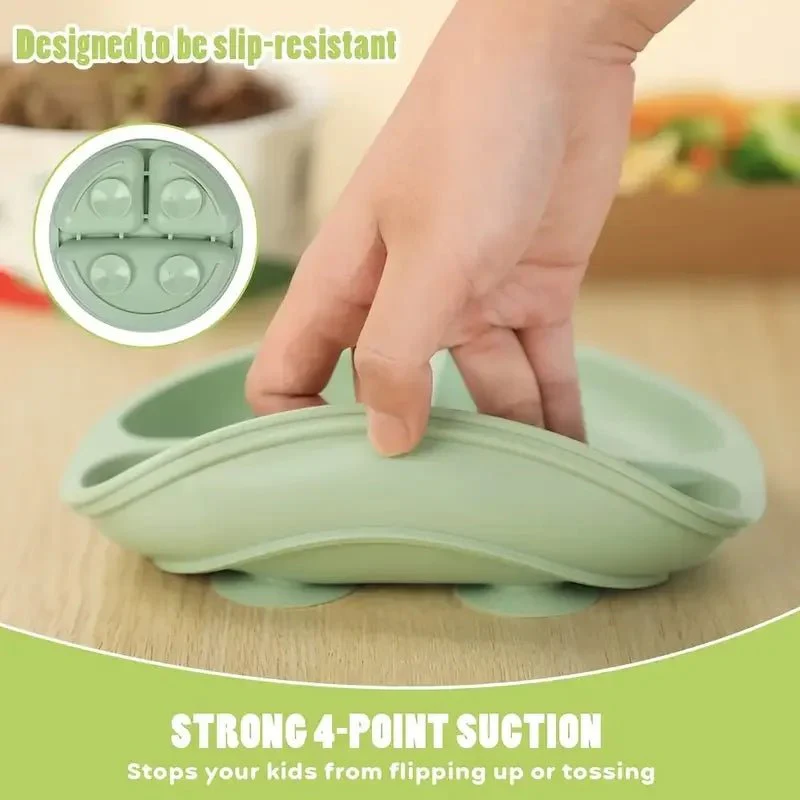 SAUGHALT KIDS – Non-slip Silicone Kids' Plate with Strong Suction Base (BPA-free) - Image 5