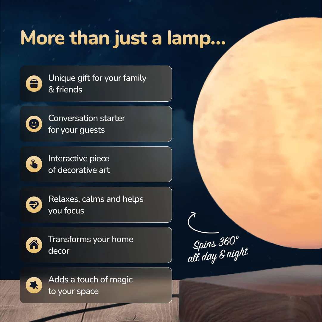 MOONFLOAT - Floating moon lamp with 3 light colours and magnetic suspension - Image 5