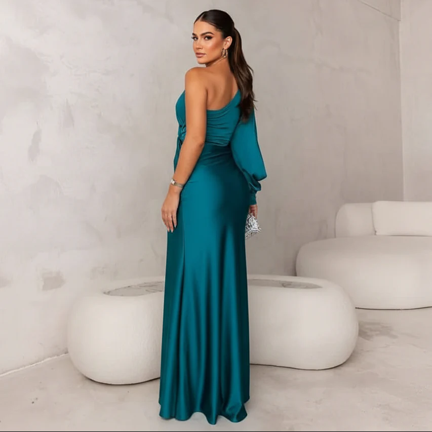 SCULPTA One-Shoulder Dress - Asymmetric dress with draping & slit for elegant silhouettes - Image 6