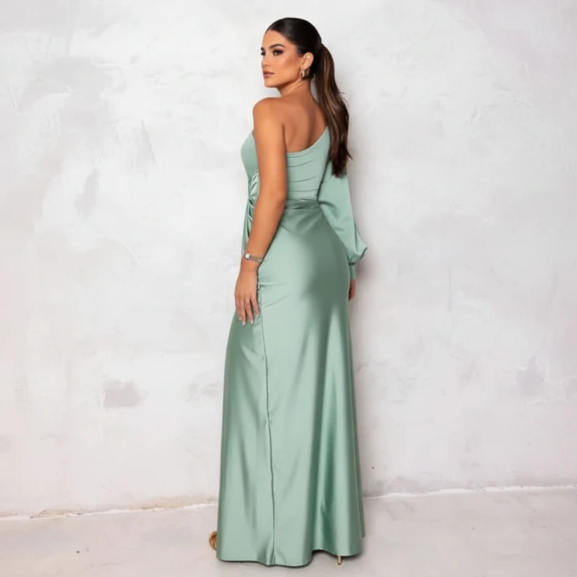 SCULPTA One-Shoulder Dress - Asymmetric dress with draping & slit for elegant silhouettes - Image 8