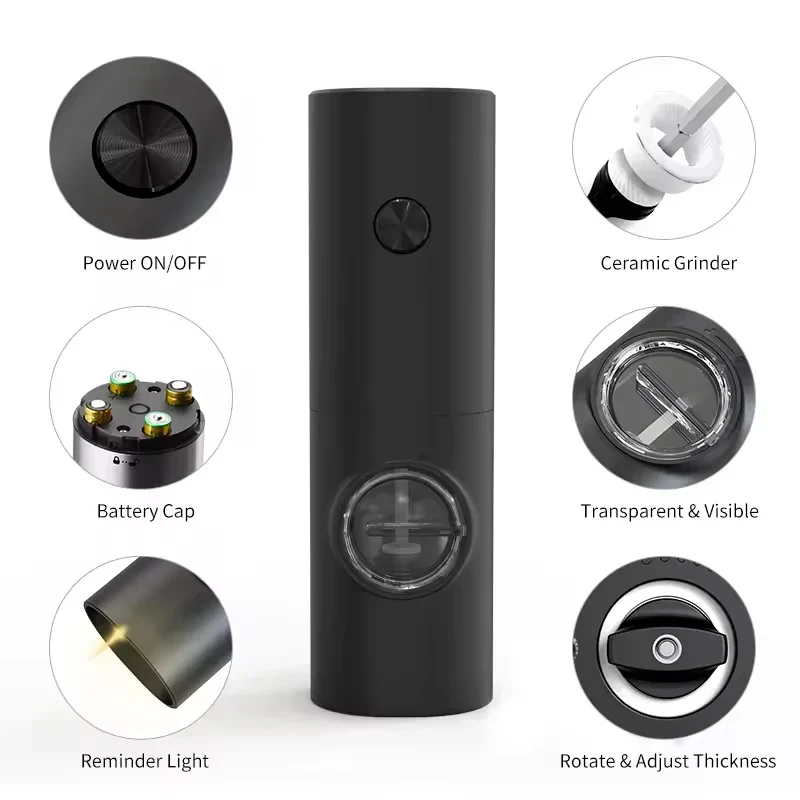 SEASONFIX – Electric Salt and Pepper Grinder Set with LED Light and Adjustable Grind Settings - Image 5