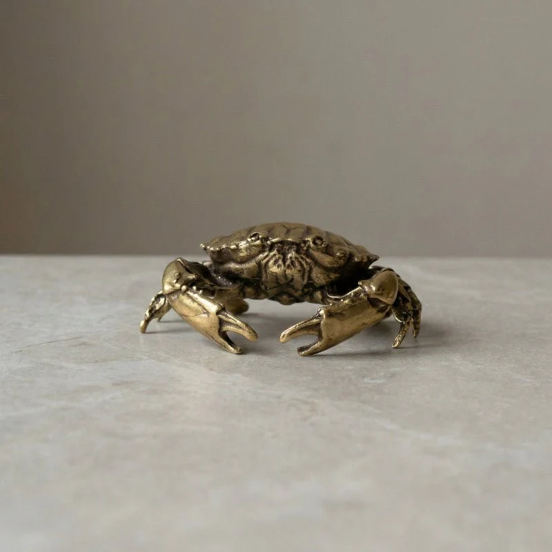 SEAVIEW - Elegant Brass Crab Figurine for Coastal Decoration - Image 6