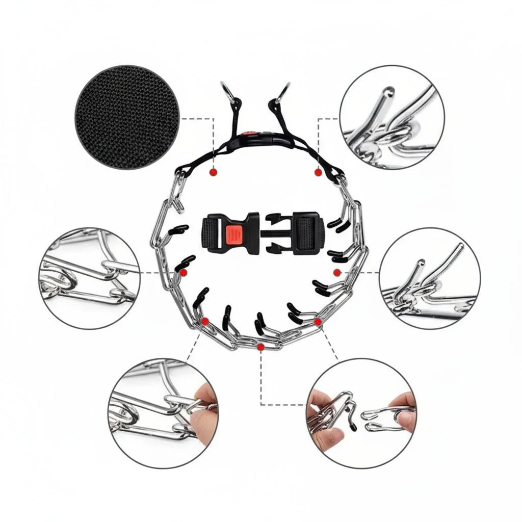 SECURELINK – Dog Training Prong Collar with Robust Steel & Soft Nylon Protection - Image 3