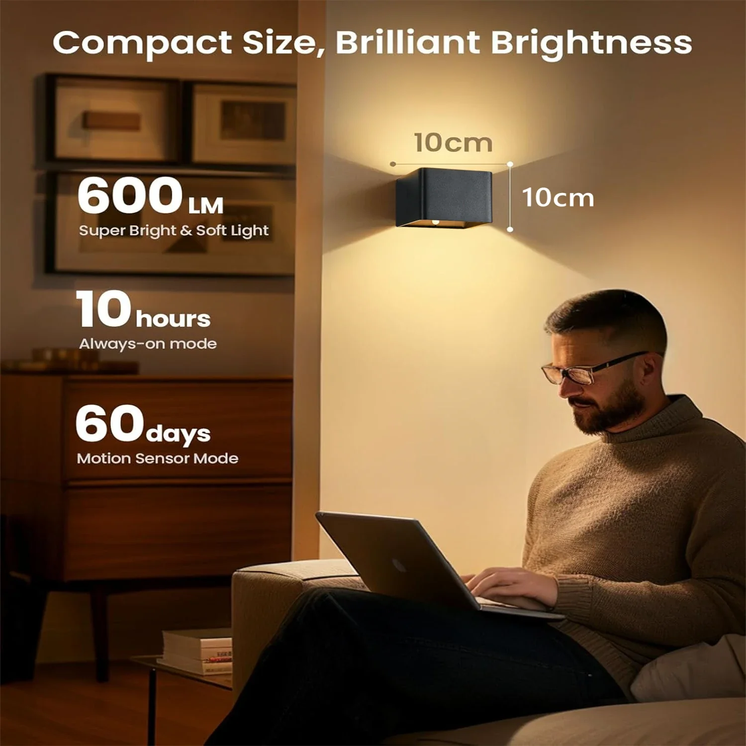 SENSEARC – Wireless LED Wall Light with Motion Sensor & 4000 mAh Battery - Image 4