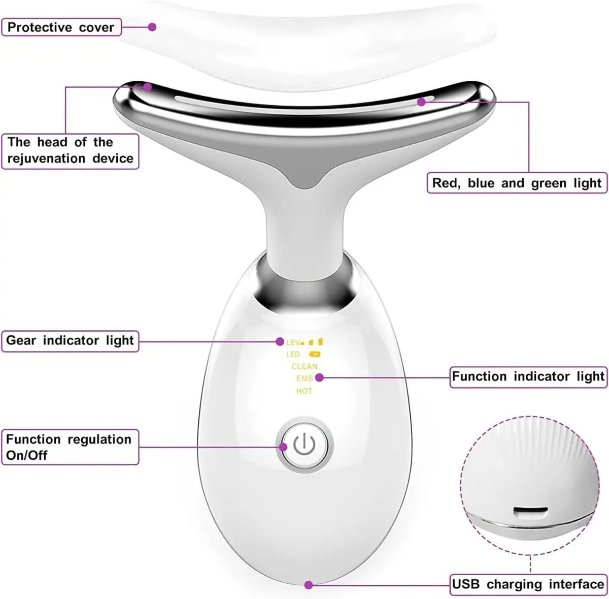 Serenetouch - 3-in-1 facial massager with light therapy, vibration & heat function - Image 6