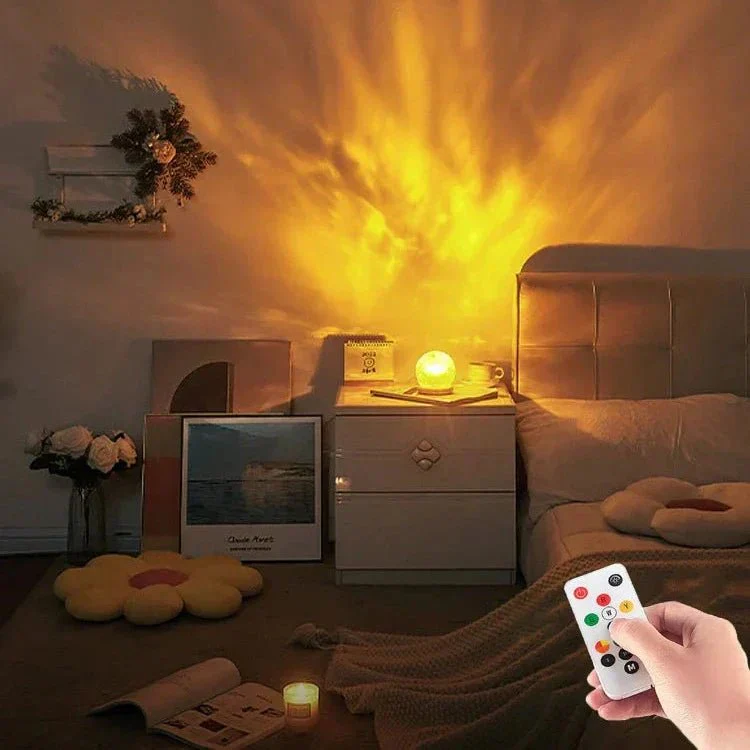 SERENLUX – LED desk lamp with soothing wave projection & crystal effect design