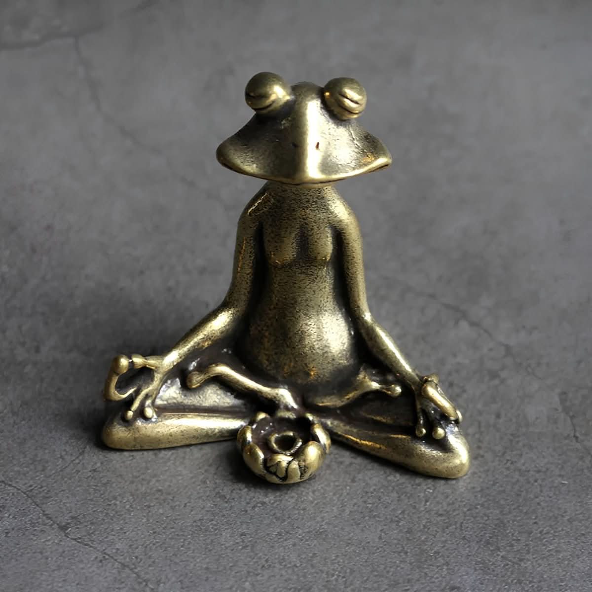 Serenova Meditation Frog | Handmade Incense Holder Made of Brass | Spiritual Decor & Gift Idea for Meditation - Image 3