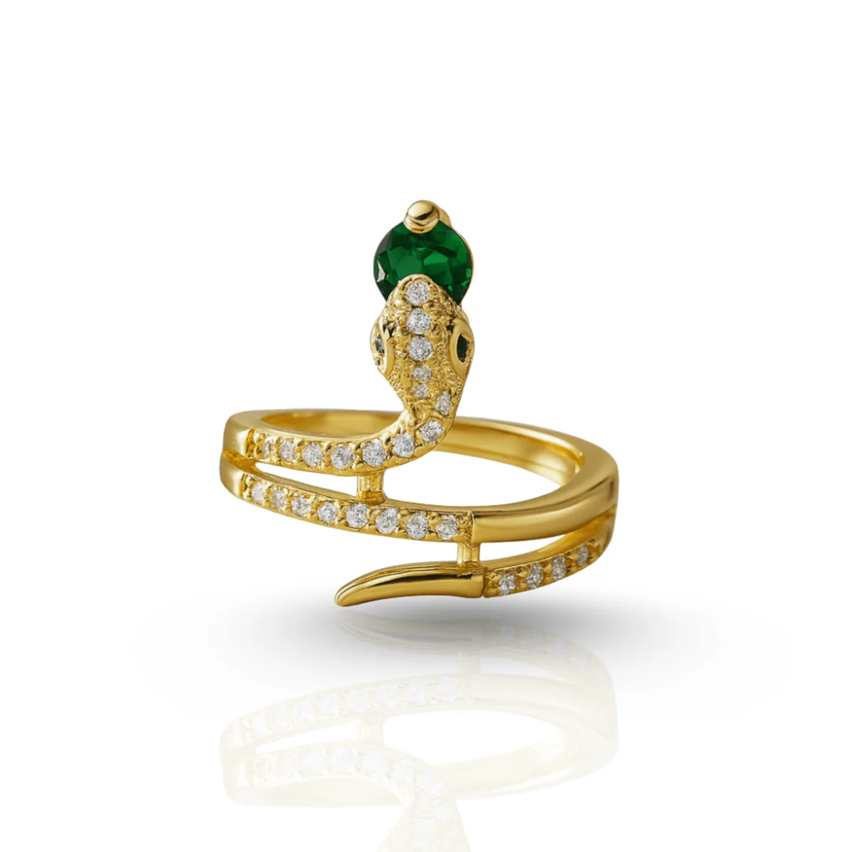 SERPENTARA – Stainless Steel Snake Ring with Sparkling Zirconia Stones - Image 9