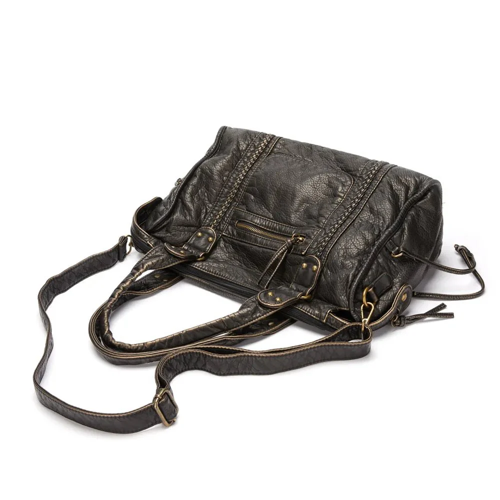 SHADOWSTYLE – Trendy handbag made of black PU leather - Image 8