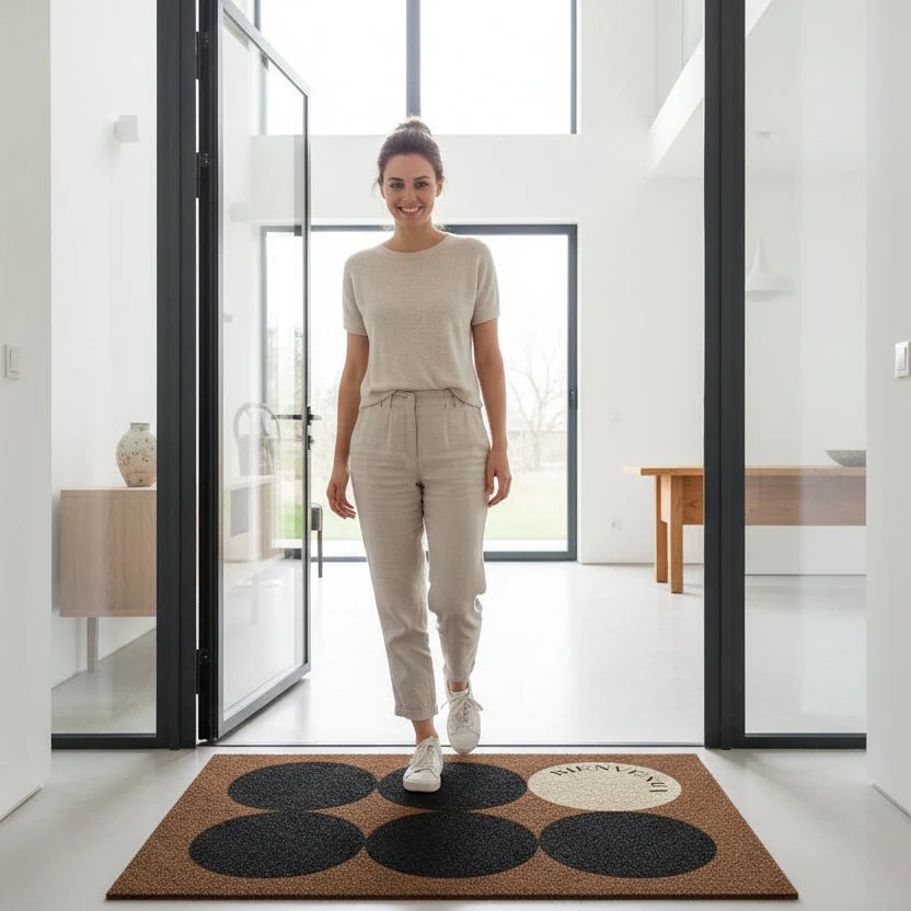 SHAPEMAT – Stylish geometric flannel rug mat, soft non-slip design for home decor - Image 2