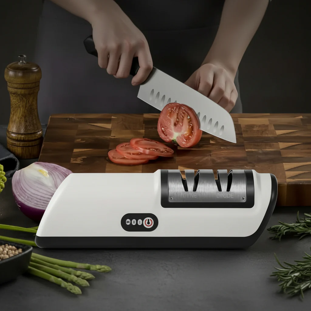 SharpEase Duo – Rechargeable 2-Stage Knife Sharpener for Ceramic & Steel Blades - Image 3