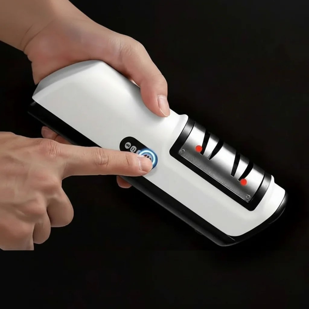 SharpEase Duo – Rechargeable 2-Stage Knife Sharpener for Ceramic & Steel Blades - Image 5