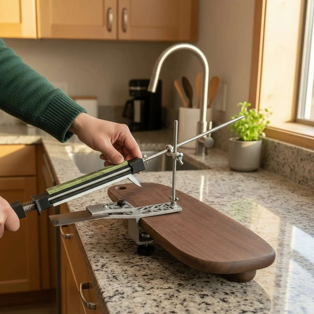 SHARPMECH – Precise manual knife sharpener with adjustable rotatable clamp for all blades - Image 2