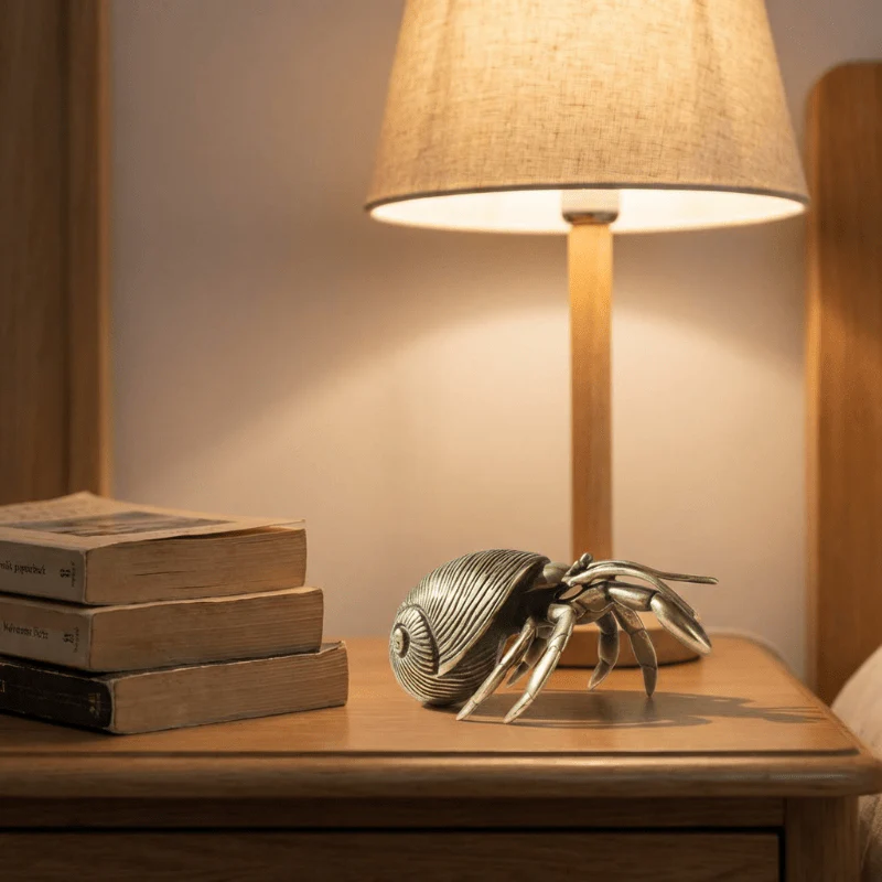 SHELLCRAFT - Decorative Brass Hermit Crab Figurine for Home - Image 8