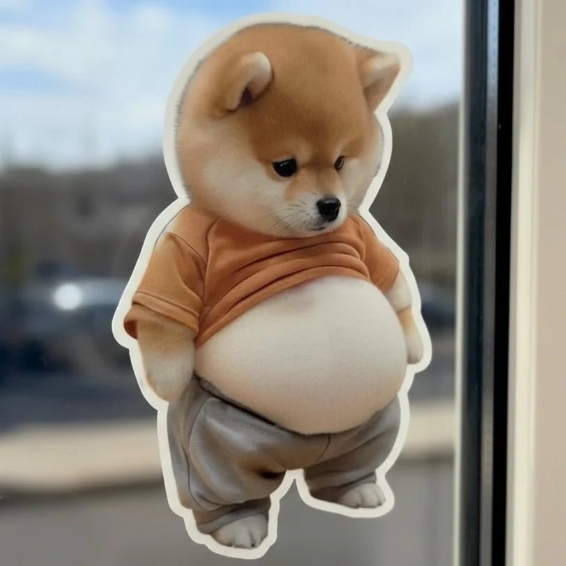 SHIBBLY – Cute Shiba Silicone Sticker with Shock-Absorbing Design