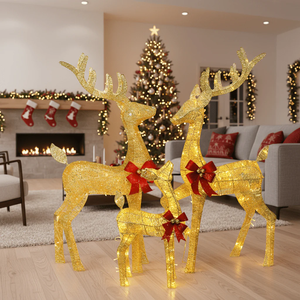 SHINEHOOVES – Decorative LED Reindeer Figures for Indoor and Garden Decoration - Image 2