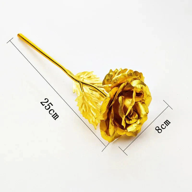 SHINEPETAL โ Elegant golden artificial rose with luxurious gold foil finish - Image 3