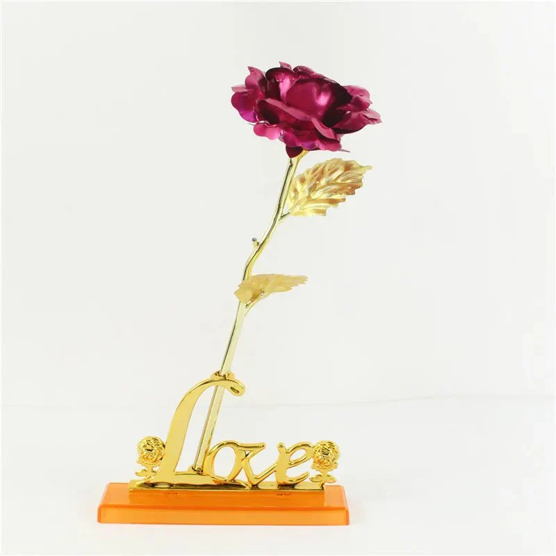SHINEPETAL โ Elegant golden artificial rose with luxurious gold foil finish - Image 4