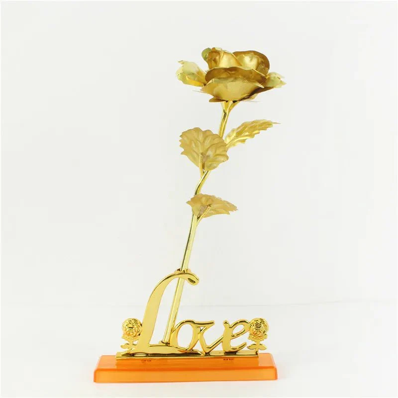 SHINEPETAL โ Elegant golden artificial rose with luxurious gold foil finish - Image 7