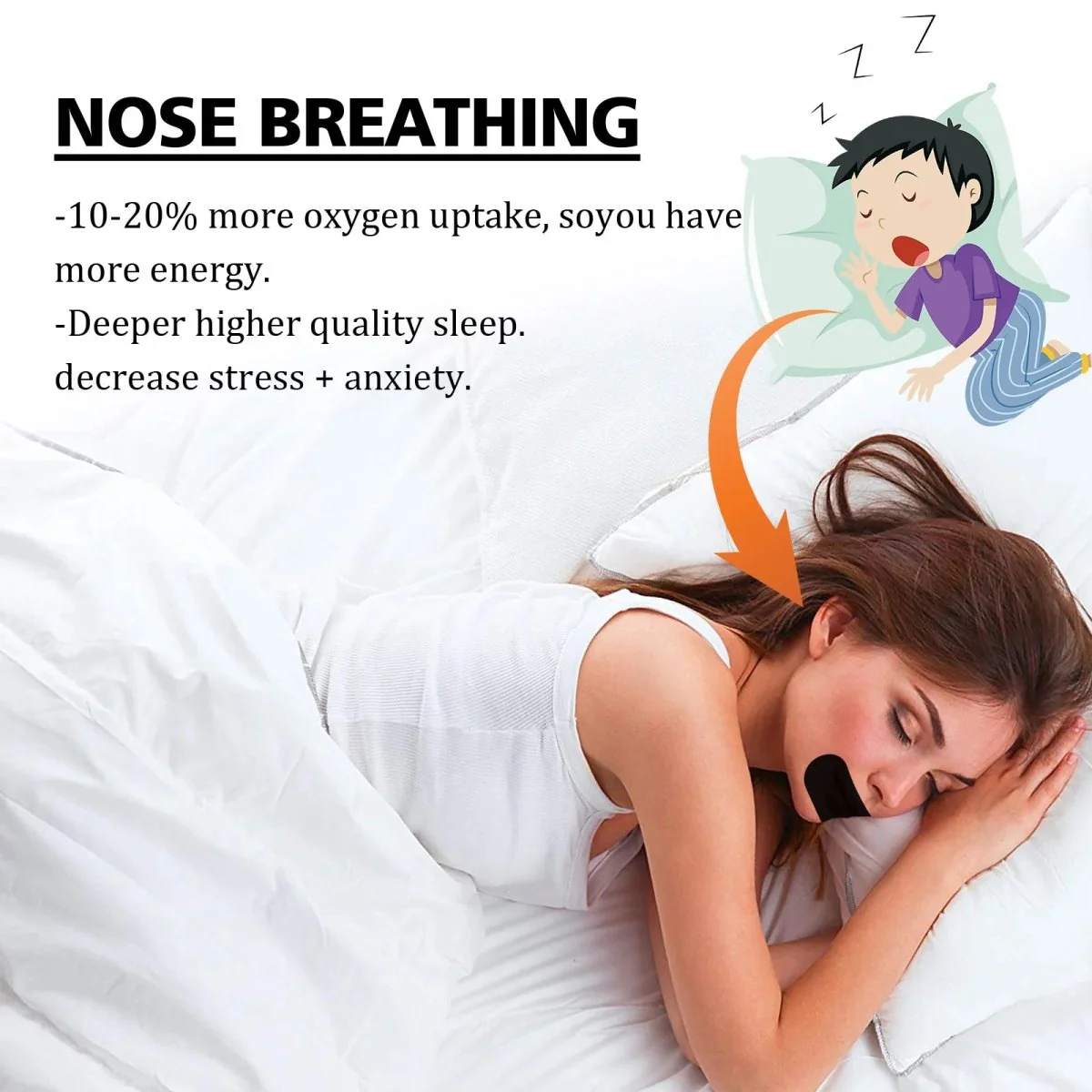 SILENTBREATH – Anti-Snoring Mouth Tape for Sleep, Comfortable Tape to Promote Nasal Breathing - Image 4