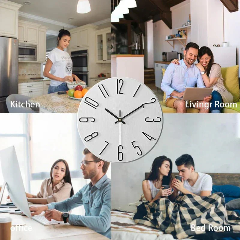 SILENTGRAIN – Frameless Wooden Wall Clock in Scandinavian Minimalist Style - Image 3