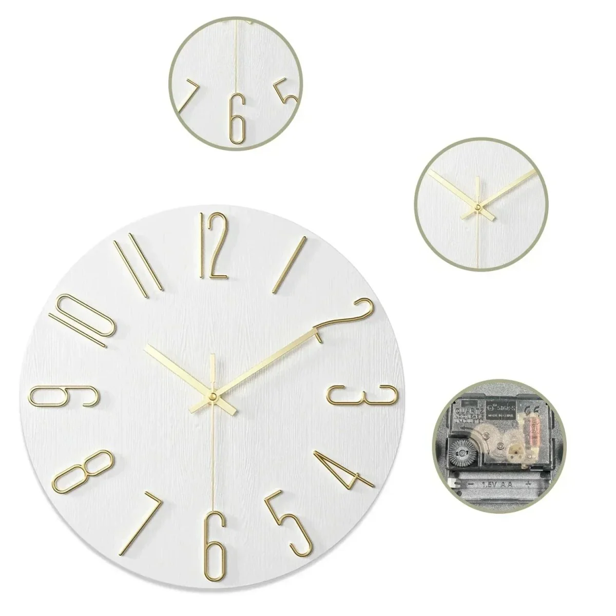SILENTGRAIN – Frameless Wooden Wall Clock in Scandinavian Minimalist Style - Image 5