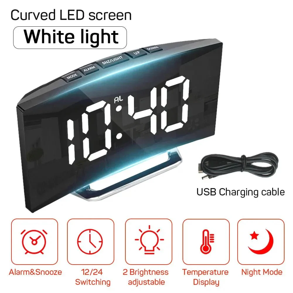 SILENTLITE – Slim digital alarm clock with large LED display & silent design - Image 3
