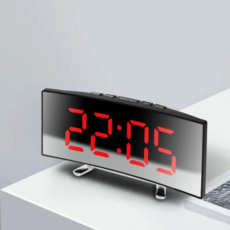SILENZA – Silent LED Mirror Alarm Clock for Modern Rooms - Image 3