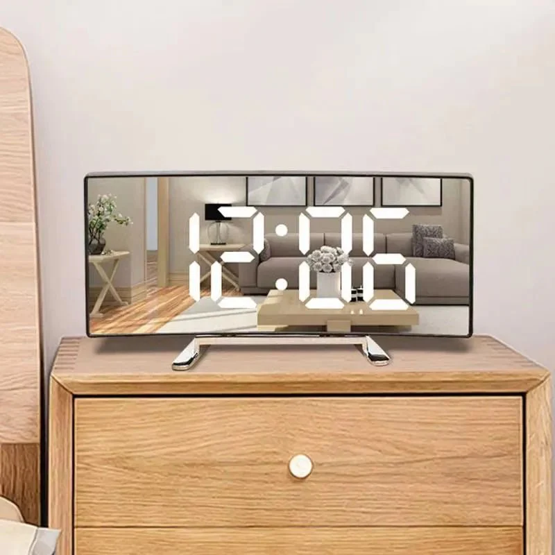 SILENZA – Silent LED Mirror Alarm Clock for Modern Rooms - Image 4