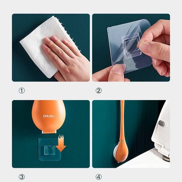 SilicoClean – Hygienic Silicone Toilet Brush with Holder - Image 4