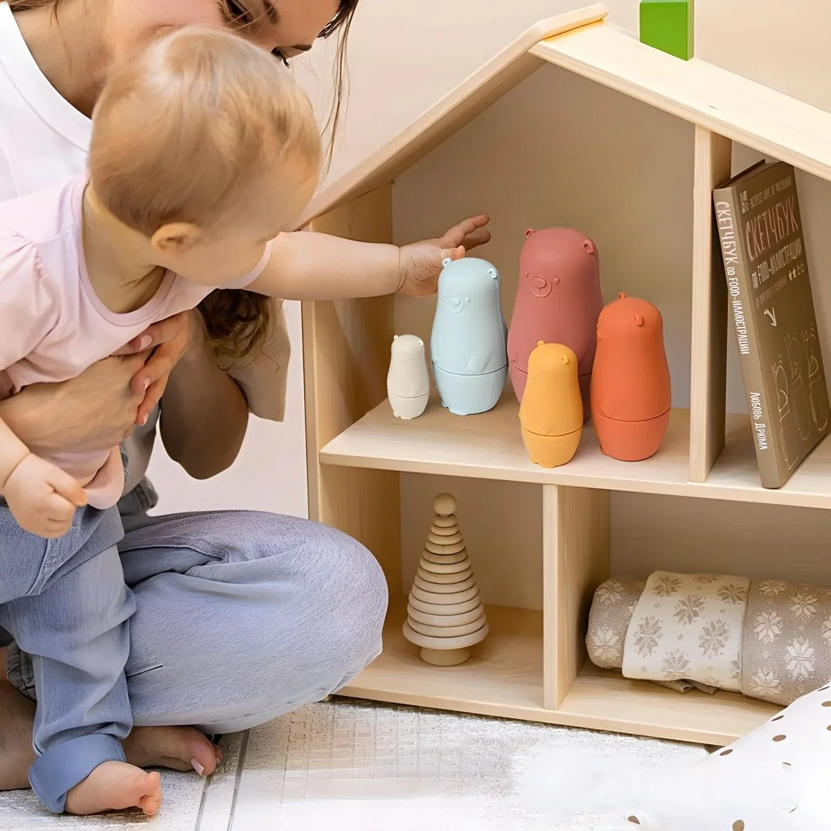 SiliconeNest - Stackable silicone nesting dolls to promote fine motor skills - Image 3