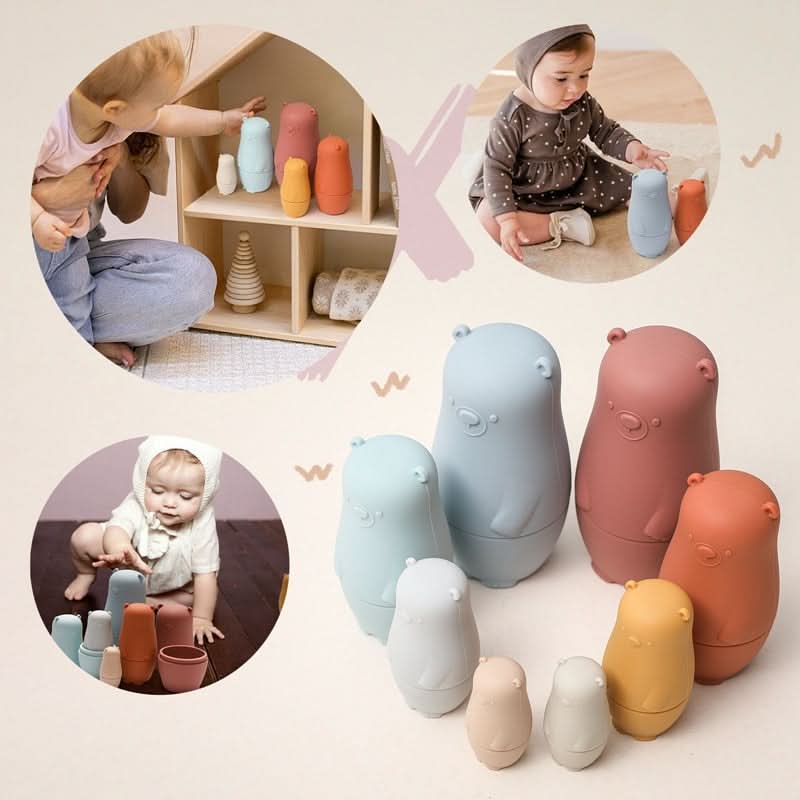 SiliconeNest - Stackable silicone nesting dolls to promote fine motor skills - Image 4