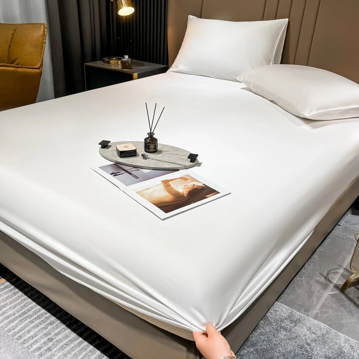 SILKLYRA – Elegant Fitted Sheet Made of Mulberry Silk with Deep Pocket - Image 2