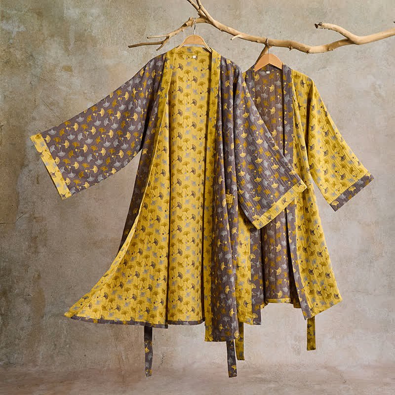 SILVAZEN – Reversible Kimono Bathrobe made of Organic Cotton for Breathable Comfort - Image 5