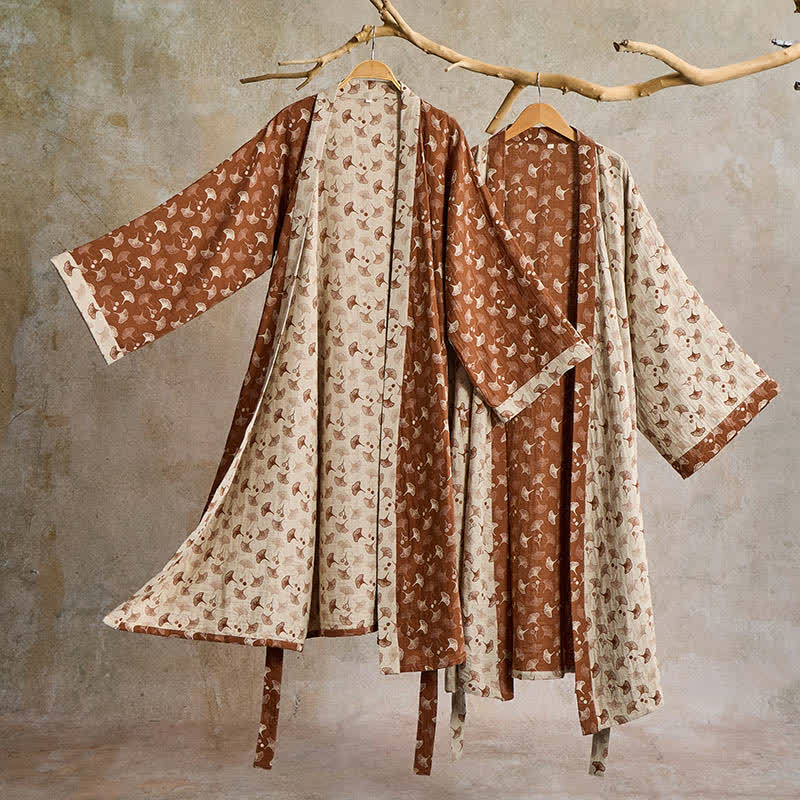 SILVAZEN – Reversible Kimono Bathrobe made of Organic Cotton for Breathable Comfort - Image 7