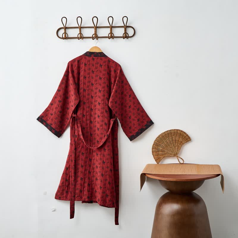 SILVAZEN – Reversible Kimono Bathrobe made of Organic Cotton for Breathable Comfort - Image 9