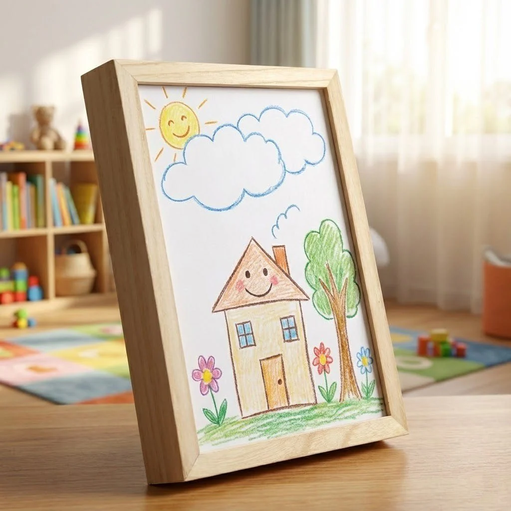 SKETCHBOX – Display frame in wood look with built-in storage space - Image 3